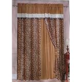 Brown Beige Micro Suede Windows Curtain 120x84 by AHF