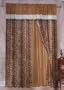 Brown / Beige Micro Suede Windows Curtain 120x84"