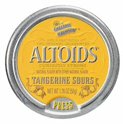 Altoids Curiously Strong Sours, Tangerine Fruit Candy, 1.76-Ounce Tins (Pack of 16)