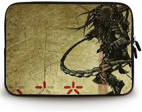 HUADO New Style alien vs predator khishchnik art Laptop Sleeve Portable Laptop Carrying Bag Twin Sides Patterns Waterproof Canvas Fabric Case for 12 12.5 Inch Laptop