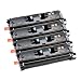 Take4Less 4-pack C9700A C9701A C9702A C9703A HP Remanufactured Laser Toner Cartridges for HP Color LJ 1500 2500 (B,C,M,Y)