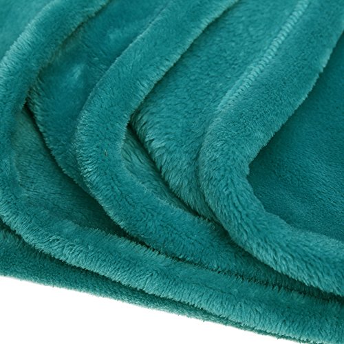 From.USA DOZZZ Super Soft Fuzzy Fur Warm Teal Throw Blanket Cashmere