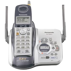 Panasonic KX-TG5431S 5.8 GHz DSS Cordless Phone with Answering System (Silver/White