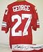 Eddie George Ohio State Buckeyes NCAA Autographed/Hand Signed Authentic Style Red Jersey with 95 HT