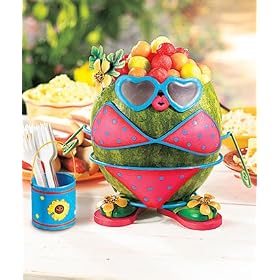 5-pc Metal Watermelon or Pumpkin Dress-up Kit Girl in Bathing Suit and Sunglasses Beach Bum