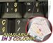 TURKISH KEYBOARD STICKERS WITH YELLOW LETTERING ON TRANSPARENT BACKGROUND