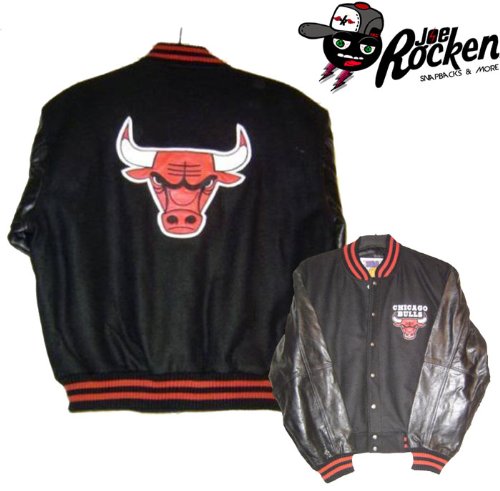 Chicago Bulls Vintage Varsity Jacket Leather Sleeves Black Size Xl