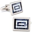 Sodalite and Mother of Pearl Maze Cufflinks