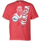 NBA adidas Philadelphia 76ers Red Evan Turner 2010 NBA Draft First Pick T-shirt (Large)