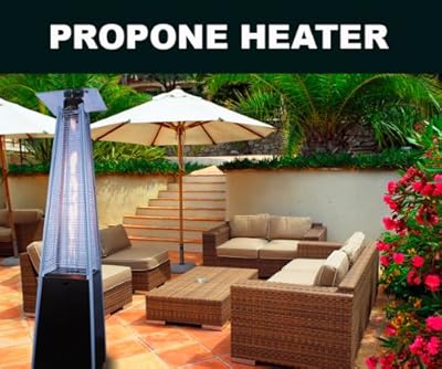 New MTN Deluxe Pyramid Outdoor Patio Flame Gas Propone Heater 40000 BTU Brown