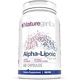 Natureganics Alpha Lipoic Acid - Pure Naturally Occurring Universal Vitamin Antioxidant, 500mg, Helps Maintain Healthy Blood Sugar Levels. USA Made, Guaranteed!!
