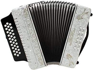 Rizatti Bronco RB31FW Diatonic Accordion - White - Key F/Bb/Eb with Padded Bag