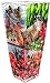 Painted Art Glass Flower Vase - Mosaic Garden Cats
