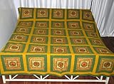 Awsome Handmade Patch & Thread & Mirror Work Attractive Design Cotton Bed S ....