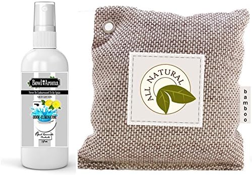 Cruise Ship Must Have - 250g Natural Air Purifying Bag + 2oz. Toilet Spritz Air Freshener - Bathroom Odor Deodorizer Eliminator - Bowl Aroma 2 Piece Set