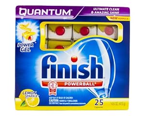 Finish Quantum Dishwasher, Lemon Sparkle, 25 Count