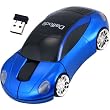 Daffodil WMS217B Wireless Optical Mouse 2.4GHz - Cordless Car Shaped 3 Button PC Mouse with Scrollwheel - For Laptop / Netbook / Desktop Computers - Supported by: Microsoft Windows (8 / 7 / XP / Vista) and Apple MAC (OS X +) - Battery Powered (2xAAA Inc.) - Novelty Porsche Shaped Mouse