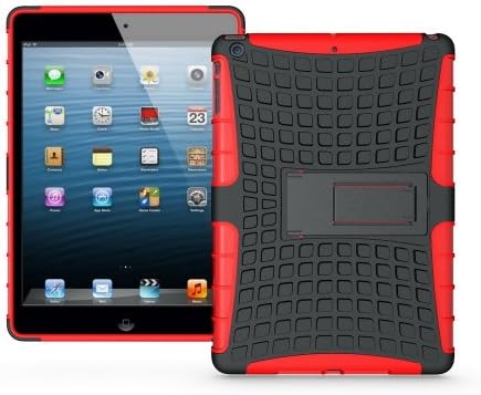 iPad Air 2 Dura Tough Case - Rugged Protection With Kickstand (Red)