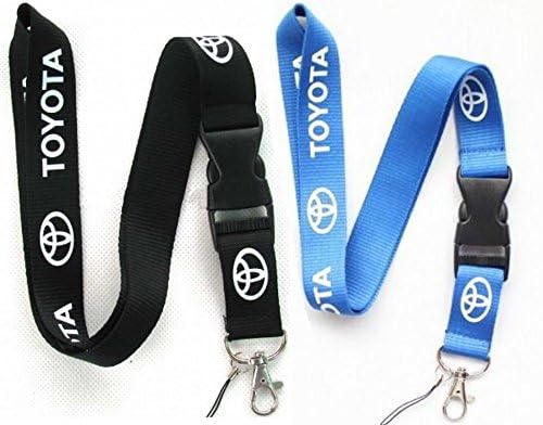 2pcs Toyota Lanyard Keychain Holder(Black&amp;Blue)