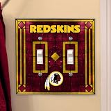 Washington Redskins Art Glass Lightswitch Cover (Double)