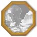 Decorative Framed Mirror Wall Decor With Eagle Etched Mirror - Eagle Decor - Unique Eagle Gift Ideas - Ready To Hang - 13" octagon