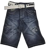 Bermuda-Jean garçon avec poches et broderie et ceinture, 78184