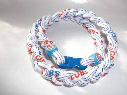 Chicago Cubs Titanium Tornado 3-Rope Braided Necklace 22 inch