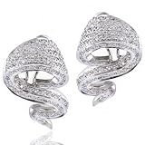 1.16 Carat 14K White Gold Zig-Zag Design Diamond Earrings