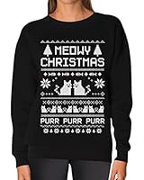 TeeStars - Meowy Christmas Ugly Sweater - Cute Xmas Party Women Sweatshirt