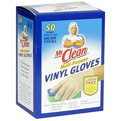 Mr. Clean 4850-01 Vinyl Disposable Gloves, 50 Count Boxes (Pack of 12)