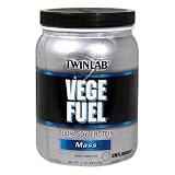 Twinlab Vege Fuel 100 Percent Soy Protein, Mass, Unflavored, 1.18 Pound (Pack of 2)