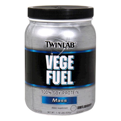 Twinlab Vege Fuel 100 Percent Soy Protein, Mass, Unflavored, 1.18 Pound (Pack of 2)