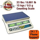 Prime Scales 33lbs / 0.001lb Counting Scale with 10 Pre-sets Memory | Check Weighing