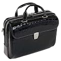 Siamod IGNOTO-Italian Croco Leather Computer Bag - Black