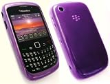 EMARTBUY BLACKBERRY 8520 CURVE / 9300 CURVE 3G DOTS PATTERN SILICON GEL SKIN COVER/CASE PURPLE + SCREEN PROTECTOR