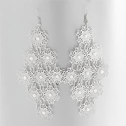 Filigree Silver Metal Earrings