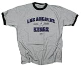 Reebok NHL Los Angeles Kings Grey Ringer T-shirt (Large, Grey)
