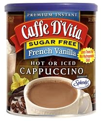Caffe D'Vita Sugar Free French Vanilla Cappuccino Mix, 8.5-Ounce Canisters (Pack of 6)