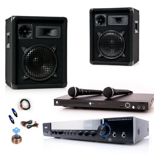 600W Karaokeanlage DVD-Player Karaoke Partyanlage Boxen Verstärker DJ-583