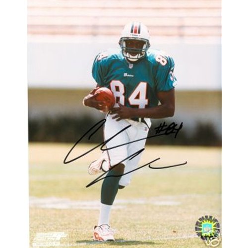 Chris Chambers Autographed Miami Dolphins (Teal Jersey) 8x10 Photo
