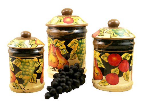 Winter Tuscany Fruit 3-Piece Canister Set