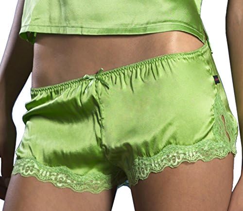Women's Silk and Lace Tap Shorts (Large, Spring Green)