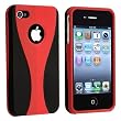 Red 3-Piece Snap On Hard Case Cover For AT&T Verizon Sprint Apple iPhone 4 4S 4G