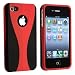 Red 3-Piece Snap On Hard Case Cover For AT&T Verizon Sprint Apple iPhone 4 4S 4G