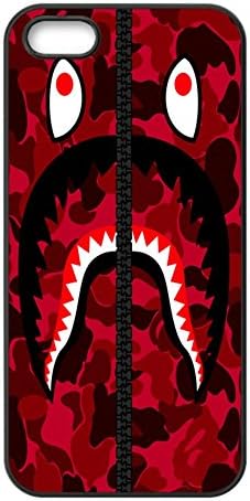 Bape Shark red Army Pattern for TPU Case (for Iphone 5/5s)