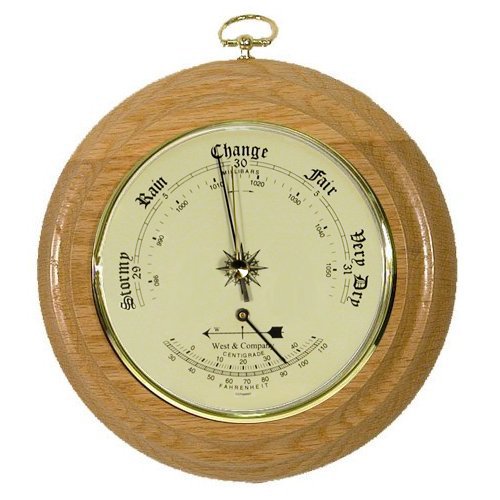 Weather Barometer Thermometer Home Weather Station in Light Oak