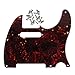 IKN 4Ply Tele Guitar Pickguard 8 Hole for Tele Style Guitar, Brown Tortoise Shell, w/Screws