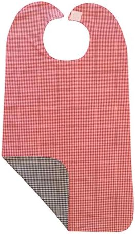 Spaghetti Red and White Checkered Adult Bib - Reversible