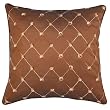 Decorative Handmade Cushion Cover / Pillow Sham With Two Tone Diamond Embroidery - Brown