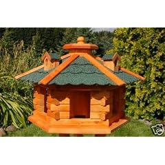 XXL Vogelhaus Vogelvilla mit Gauben Nr16 Dach gr�n